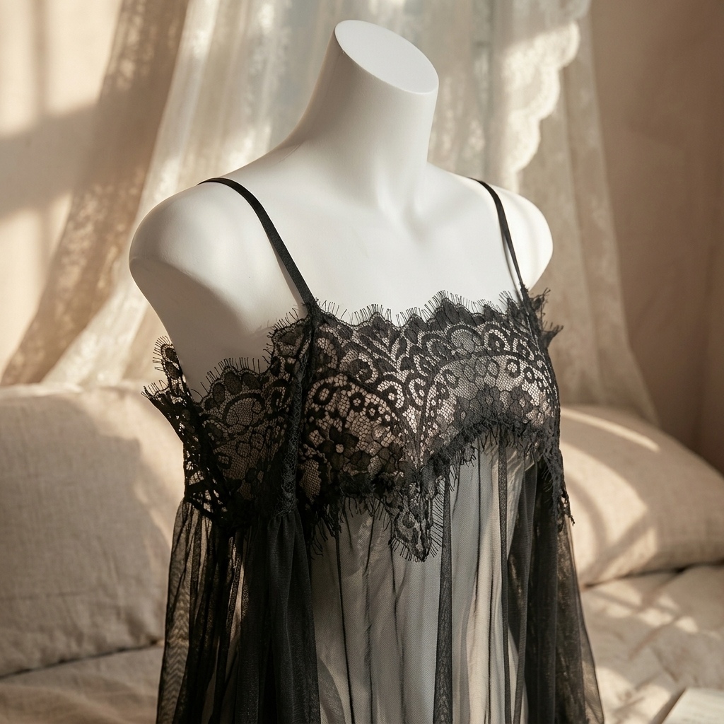 Women's Black Eyelash Lace Bab - Babydoll Chemise Night review and price