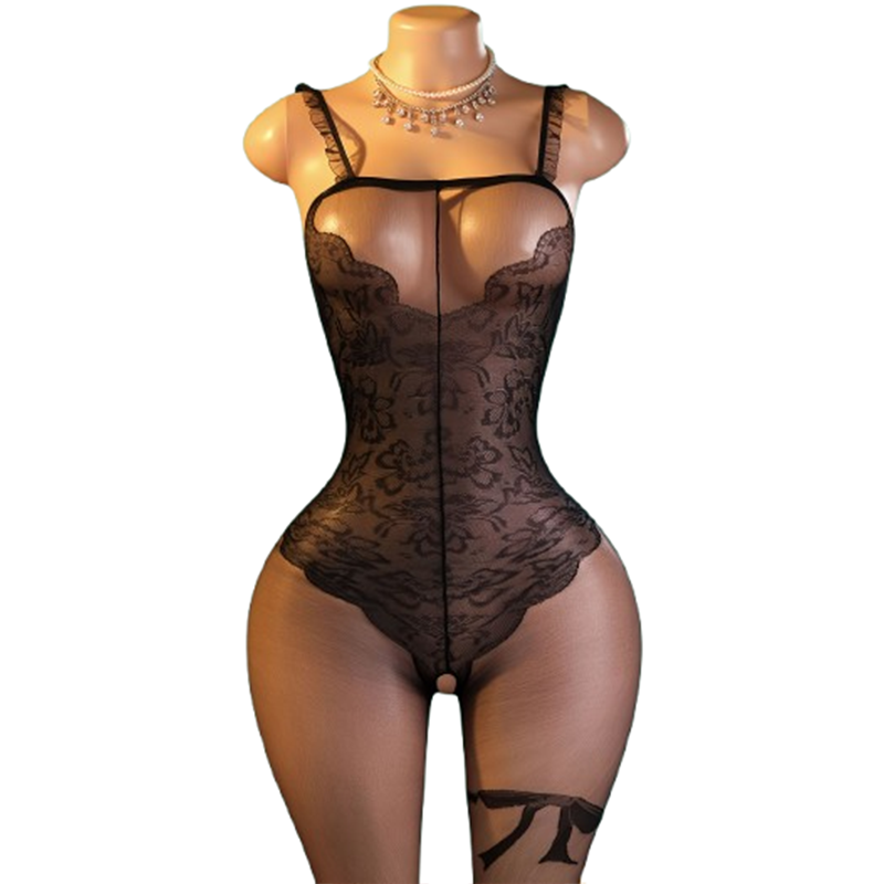 1-Piece Black Lace & Sheer Mes - Lace Teddy Lingerie review and price